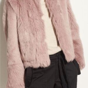 Vince lamb sheering reversible jacket (pink, size S, NWT)